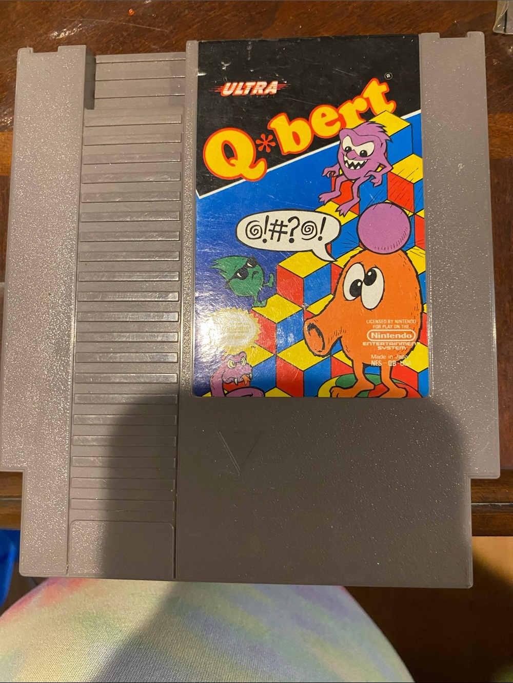 Nintendo Q*bert NES Cartridge - Gray, Orange, Purple